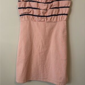 Judith March orange & Navy Strapless mini Dress size medium